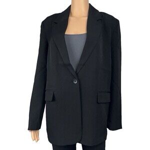 Steve Madden Blazer Medium Black Blazer Suit Sports Jacket Boyfriend Chic Office